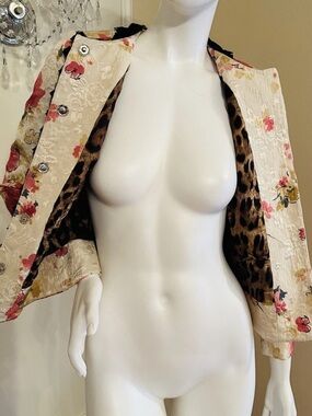 Dolce&Gabbana cream texturizado Estampa floral Jacket Size  40 IT